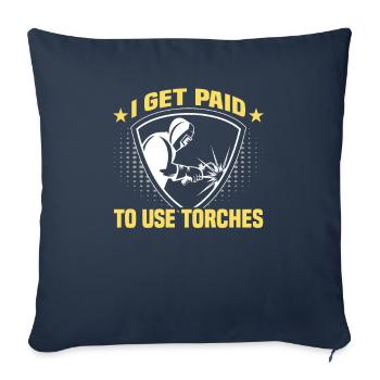 Welder saying design for metal workers - Sofa pillowcase 17,3'' x 17,3'' (45 x 45 cm) - navy - Front