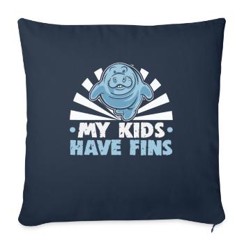 Nez froid Coeur chaud Lamantin potelé lamantin potelé - Housse de coussin décorative 45 x 45 cm - bleu marine - Devant