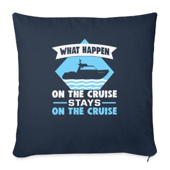 Navigation de plaisance avec le skipper d’un marin ou d’un bateau à moteur Ahoy - Housse de coussin décorative 45 x 45 cm - bleu marine - Devant