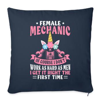 Mécanicien/mécanicienne en réparation automobile - Housse de coussin décorative 45 x 45 cm - bleu marine - Devant