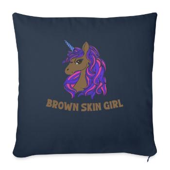 Melanin Schwarze Geschichte - Sofakissenbezug 45 x 45 cm - Navy - Vorne