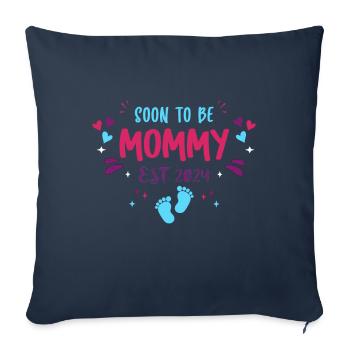 Mama und Mutter 2024 Soon to be Mommy 2024 - Sofakissenbezug 45 x 45 cm - Navy - Vorne