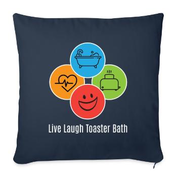 Live Laugh Grille-pain Toast de bain Grille-pain - Housse de coussin décorative 45 x 45 cm - bleu marine - Devant