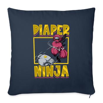 Couche-culotte Ninja - Lange pour bébé - Housse de coussin décorative 45 x 45 cm - bleu marine - Devant