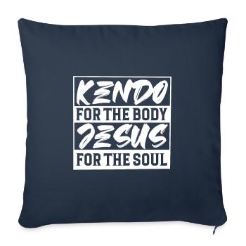 Jesus for the soul and for the body Kendo - Sofa pillowcase 17,3'' x 17,3'' (45 x 45 cm) - navy - Front