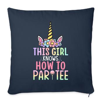 Golfeur Golf Fille - Housse de coussin décorative 45 x 45 cm - bleu marine - Devant