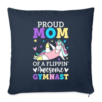 Gymnastique Roue De Charrette Fille - Housse de coussin décorative 45 x 45 cm - bleu marine - Devant