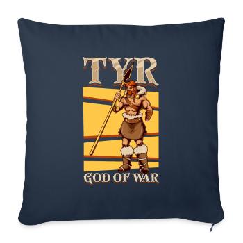 Dieu viking de la guerre Tyr - Housse de coussin décorative 45 x 45 cm - bleu marine - Devant