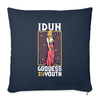 Déesse viking Idun - Housse de coussin décorative 45 x 45 cm - bleu marine - Devant