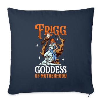 L’épouse d’Odin - Déesse viking Frigg - Housse de coussin décorative 45 x 45 cm - bleu marine - Devant