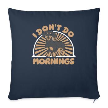 Teckel Teckel Drôle Je Ne Fais Pas De Matins - Housse de coussin décorative 45 x 45 cm - bleu marine - Devant