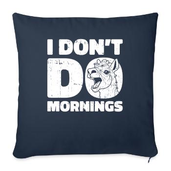 Lama Llama Witzig I Dont Do Mornings - Sofakissenbezug 45 x 45 cm - Navy - Vorne