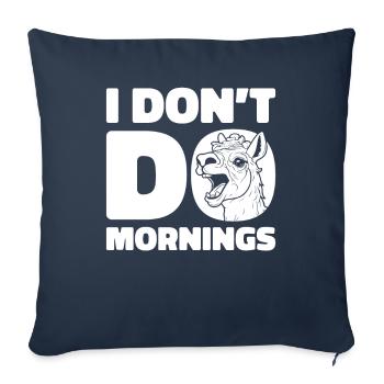 Lama Llama Witzig I Dont Do Mornings - Sofakissenbezug 45 x 45 cm - Navy - Vorne