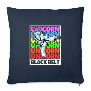 Unicorn - Tang so do Black Belt - Sofa pillowcase 17,3'' x 17,3'' (45 x 45 cm) - navy - Front