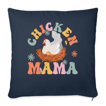 Groovy Chicken Mom Farmer's Wife - Sofa pillowcase 17,3'' x 17,3'' (45 x 45 cm) - navy - Front