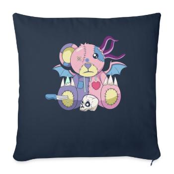 Pastel Goth Japanese Yami Kawaii Bear Harajuku - Sofa pillowcase 17,3'' x 17,3'' (45 x 45 cm) - navy - Front