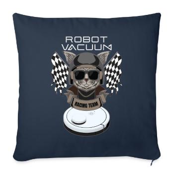 Robot Aspirateur Racing Team Robot Aspirateur - Housse de coussin décorative 45 x 45 cm - bleu marine - Devant