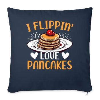 Funny Pancake Maker - Sofa pillowcase 17,3'' x 17,3'' (45 x 45 cm) - navy - Front