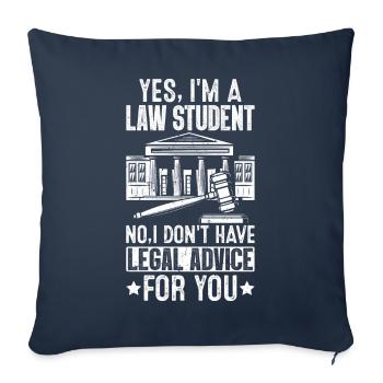 Drôle d’école de droit - Housse de coussin décorative 45 x 45 cm - bleu marine - Devant