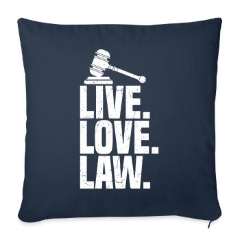 Étudiant en droit Diplôme en droit Futur avocat - Housse de coussin décorative 45 x 45 cm - bleu marine - Devant