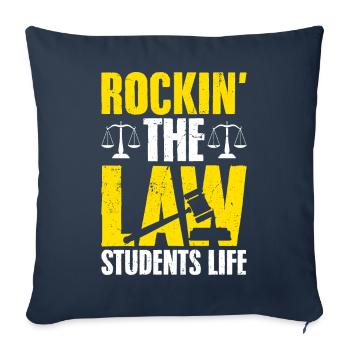 Etudes de droit Futur avocat - Housse de coussin décorative 45 x 45 cm - bleu marine - Devant