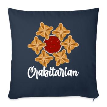 Drôle de crabe Rangoon Cuisine chinoise - Housse de coussin décorative 45 x 45 cm - bleu marine - Devant
