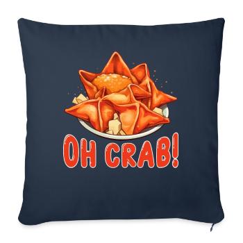 Drôle de crabe Rangoon Cuisine chinoise - Housse de coussin décorative 45 x 45 cm - bleu marine - Devant