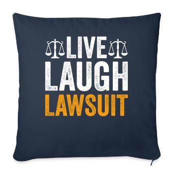 Étudiant en droit Diplôme en droit Futur avocat - Housse de coussin décorative 45 x 45 cm - bleu marine - Devant
