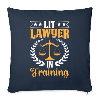 Étudiant en droit Diplôme en droit Futur avocat - Housse de coussin décorative 45 x 45 cm - bleu marine - Devant