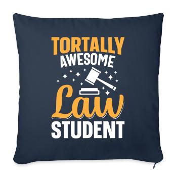 Diplôme de droit Futur Avocat - Housse de coussin décorative 45 x 45 cm - bleu marine - Devant