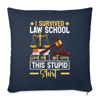 Drôle d’étudiant en droit - futur avocat - Housse de coussin décorative 45 x 45 cm - bleu marine - Devant
