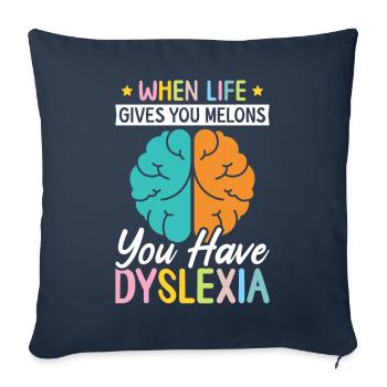 Sensibilisation à la dyslexie - Housse de coussin décorative 45 x 45 cm - bleu marine - Devant