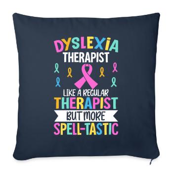 Sensibilisation à la dyslexie - Housse de coussin décorative 45 x 45 cm - bleu marine - Devant
