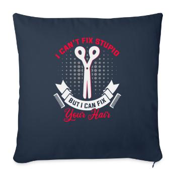 Friseurin Barber Frisörin Friseursalon - Sofakissenbezug 45 x 45 cm - Navy - Vorne