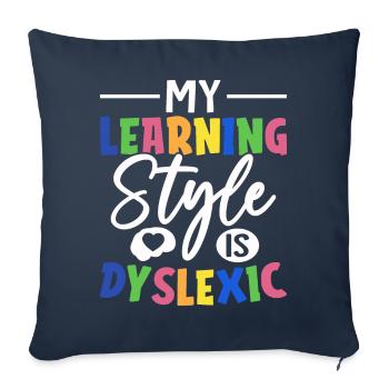 Funny Dyslexia Awareness - Sofa pillowcase 17,3'' x 17,3'' (45 x 45 cm) - navy - Front