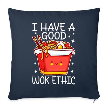 Nouilles sautées Cuisine chinoise - Housse de coussin décorative 45 x 45 cm - bleu marine - Devant