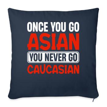 Drôle de fierté asiatique - Housse de coussin décorative 45 x 45 cm - bleu marine - Devant