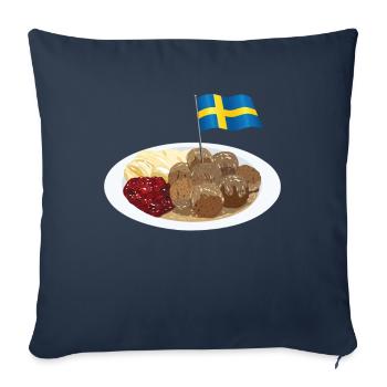 Suède Boulettes de viande suédoises - Housse de coussin décorative 45 x 45 cm - bleu marine - Devant