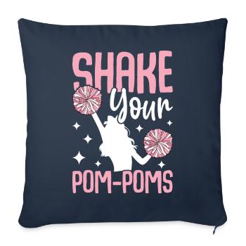 Pom-pom girl Cheerleader Cheer - Housse de coussin décorative 45 x 45 cm - bleu marine - Devant
