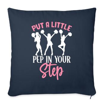 Pom-pom girl Cheerleader Cheer - Housse de coussin décorative 45 x 45 cm - bleu marine - Devant