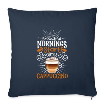 Guten Morgen mit Cappuccino - Sofakissenbezug 45 x 45 cm - Navy - Vorne