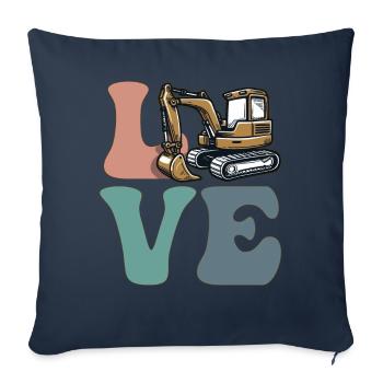 Opérateur d’excavatrice Opérateur d’équipement lourd Construction - Housse de coussin décorative 45 x 45 cm - bleu marine - Devant