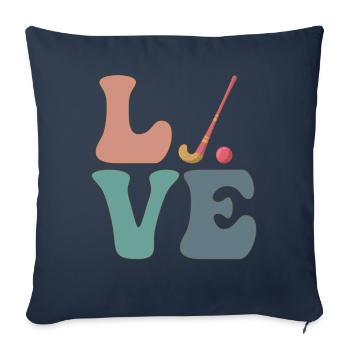 Joueur de hockey sur gazon de rue - Housse de coussin décorative 45 x 45 cm - bleu marine - Devant