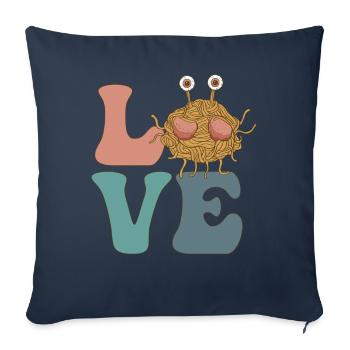 Fliegendes Spaghettimonster Pastafarian FSM - Sofakissenbezug 45 x 45 cm - Navy - Vorne