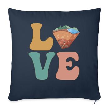 Géologue Géologie Collecte de roches - Housse de coussin décorative 45 x 45 cm - bleu marine - Devant