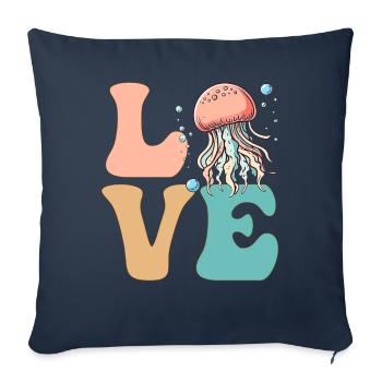 Jellyfish Ocean Life - Sofa pillowcase 17,3'' x 17,3'' (45 x 45 cm) - navy - Front