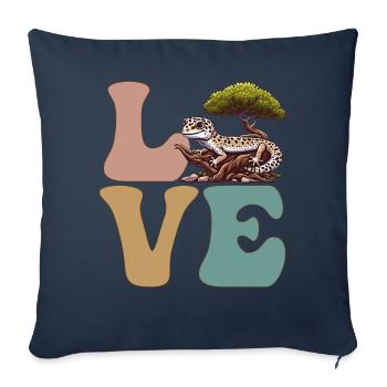 Leopardgecko Eidechse Reptil - Sofakissenbezug 45 x 45 cm - Navy - Vorne