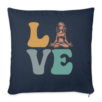 Meditation Spiritual Yoga Female Woman - Sofa pillowcase 17,3'' x 17,3'' (45 x 45 cm) - navy - Front