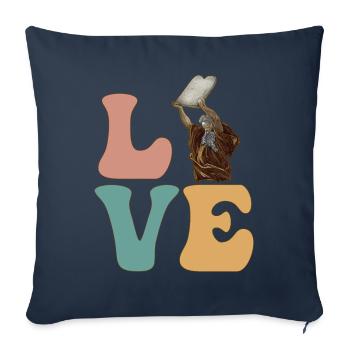 Moses Jüdisch Israelisch 10 Gebote - Sofakissenbezug 45 x 45 cm - Navy - Vorne