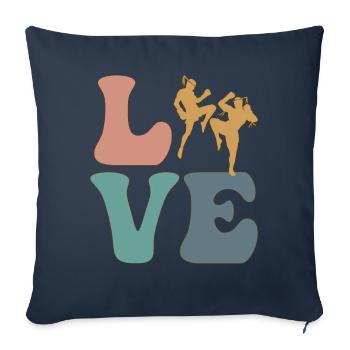 Muay Thaï Boxe Arts Martiaux - Housse de coussin décorative 45 x 45 cm - bleu marine - Devant